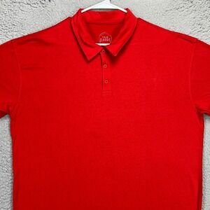 True Classic Adult Mens Golf Polo Shirt 2XL Red Performance Short Sleeve Rugby